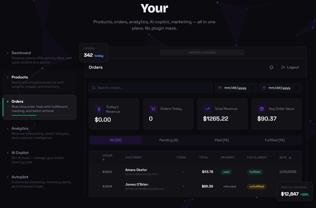 Order Management & Revenue Tracking